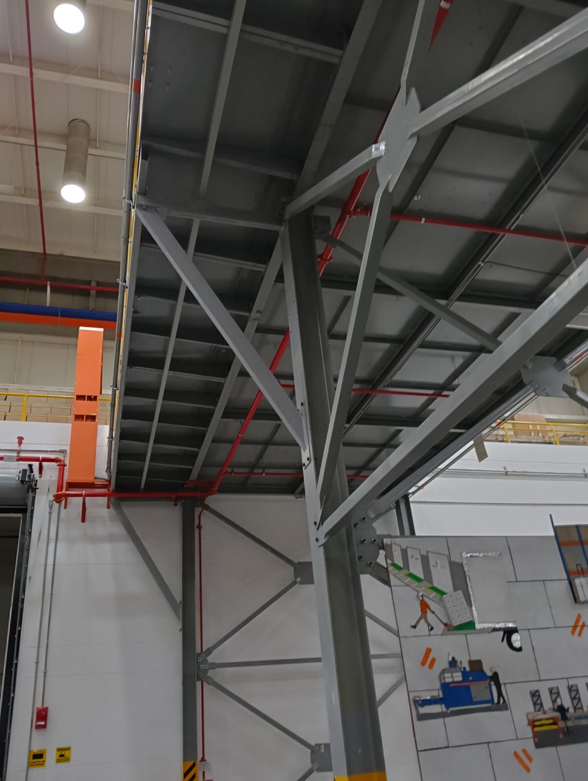 Instalación de estructura mezanine 